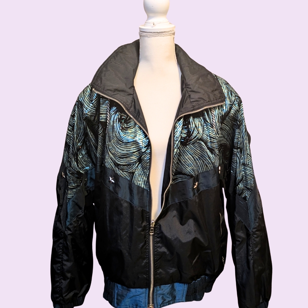 Vintage Black and Blue Ski Jacket
